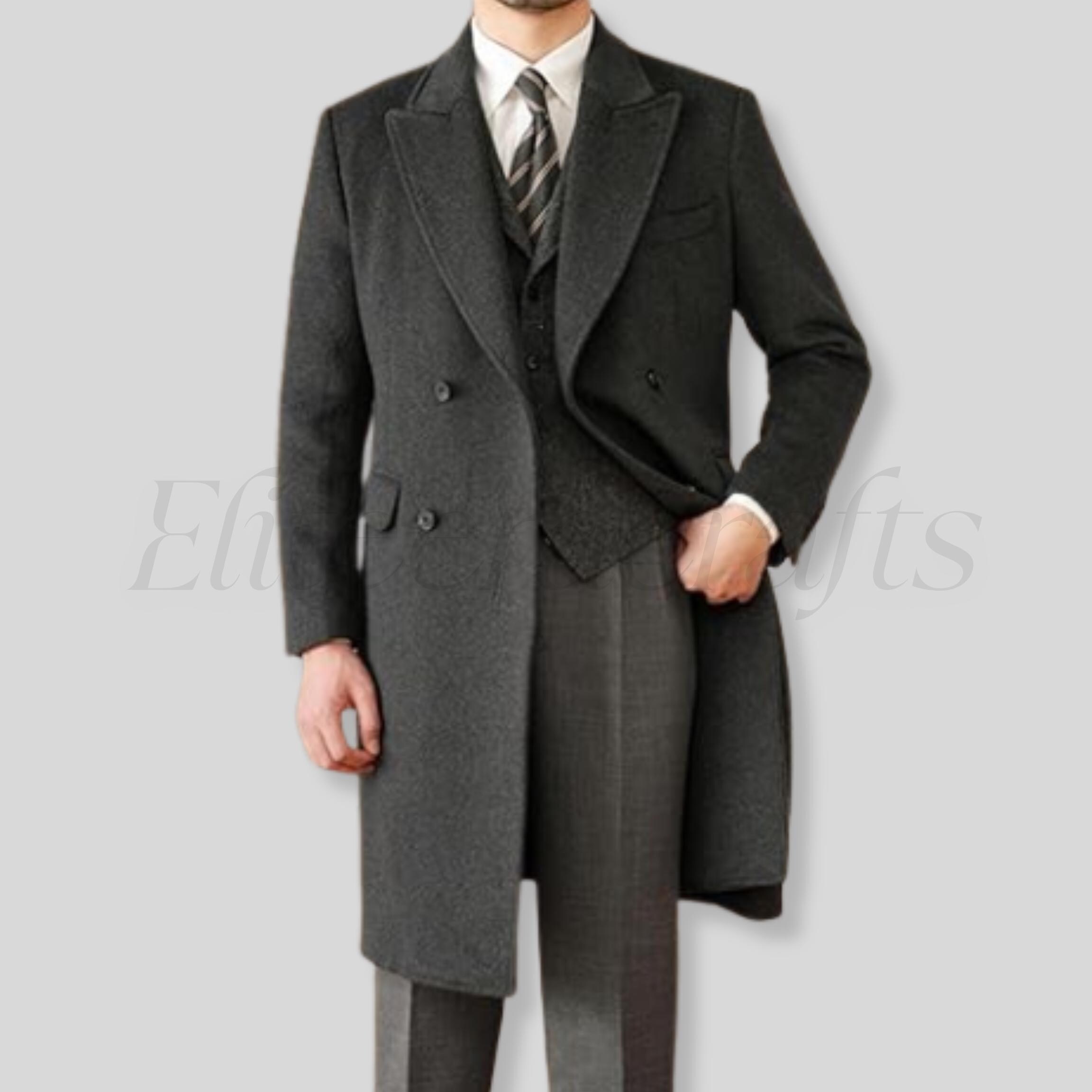 Peak Lapel Overcoat - Etsy