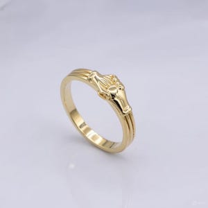Gold Plated Fede Hands Friendship Ring Vintage Symbol of Love & Unity