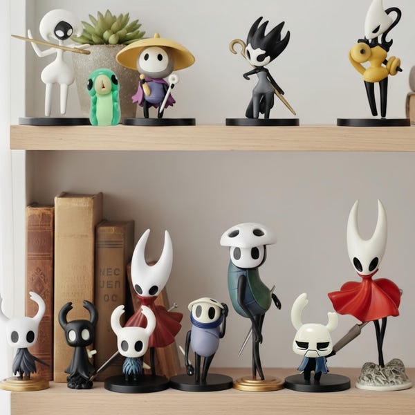 Juego de figuras de personajes de Hollow Knight de varias piezas, estatuas coleccionables