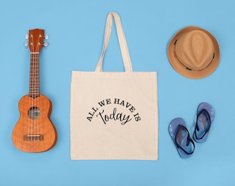 Tote Bag Motivational Saying Canvas Tote Reusable Everyday Cotton Shopping Bag Eco Friendly Gift Carryall Travel Bag Inspirational Quote