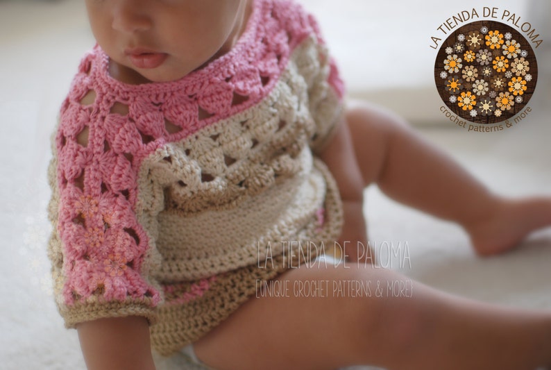 Crochet Tunic Pattern Baby to Child Amelia Crochet Tunic Pattern Sweater Pattern image 4
