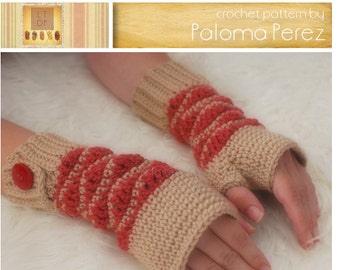 INSTANT DOWNLOAD - Crochet Wave Wristers Pattern - Child to Adult pattern