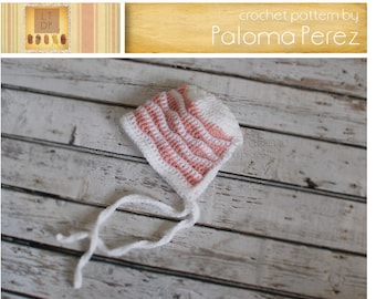 INSTANT DOWNLOAD - Crochet Baby Bonnet  Pattern - Baby Waves Bonnet Crochet Pattern