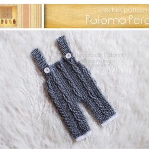 INSTANT DOWNLOAD Crochet Little Mister Cable Overalls Baby Overalls Pattern image 2