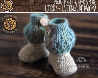 INSTANT DOWNLOAD - Crochet Pattern Dancing Waves Baby Boots