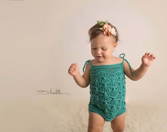 INSTANT DOWNLOAD - Crochet Pattern Mermaid Maddie Romper