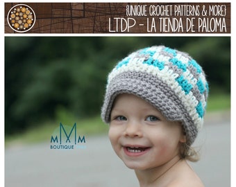 INSTANT DOWNLOAD - Crochet Pattern - Patchwork Newsboy - Crochet Hat Pattern