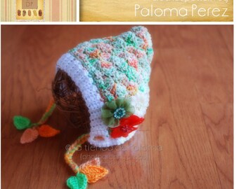 INSTANT DOWNLOAD - Crochet Shelly Pixie Bonnet Pattern - Baby Shelly pattern - Crochet pattern