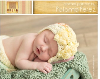 INSTANT DOWNLOAD - Crochet Baby Hat  Pattern - Flapper/bow shely hat crochet pattern - Baby hat crochet pattern