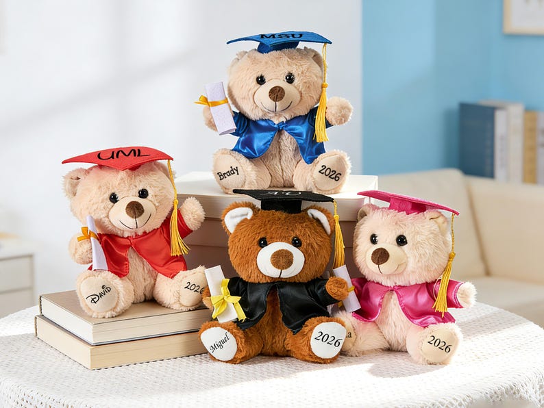 Personalized Graduation Teddy Bears Class of 2026 ,grad Bear With Name ...