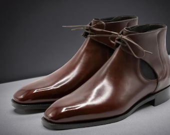 Handmade Dark Brown Leather Chelsea Boots – Men's Ankle Boots