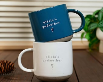 Personalized Godmother Godfather Mug, Custom Godparent Gift, Baptism Gift for Godparents, Godmother Mug, Godfather Mug