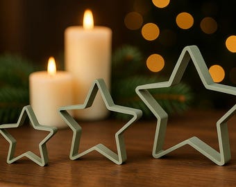 15 Estrellas STL | Archivos de Impresión 3D | Estrellas Navideñas | Estrellas de 4 a 8 Puntas | Archivos Digitales para Decoración Navideña | Uso Personal
