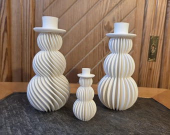 Snowman STL | 6 pieces | 3D printing file | Christmas decoration | Snowman with hat | Large & small | Digital file for Christmas | Private use