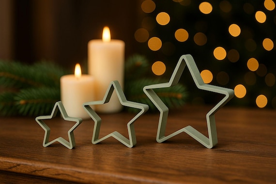 15 Sterne STL | 3D Druck Dateien | Weihnachtssterne | Sterne mit 4–8 Zacken | Digitale Dateien für Weihnachtsdeko | Private Nutzung
