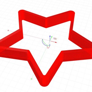 May include: A bright red star-shaped cookie cutter. The cutter is made of a solid material and has a five-pointed star design. The edges are smooth and the overall shape is clearly defined, suitable for baking.