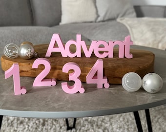 Archivo STL de Adviento | Archivo de impresión 3D | Números de Adviento del 1 al 4 y letras | Decoración navideña | Diseño minimalista | Archivo digital | Uso privado