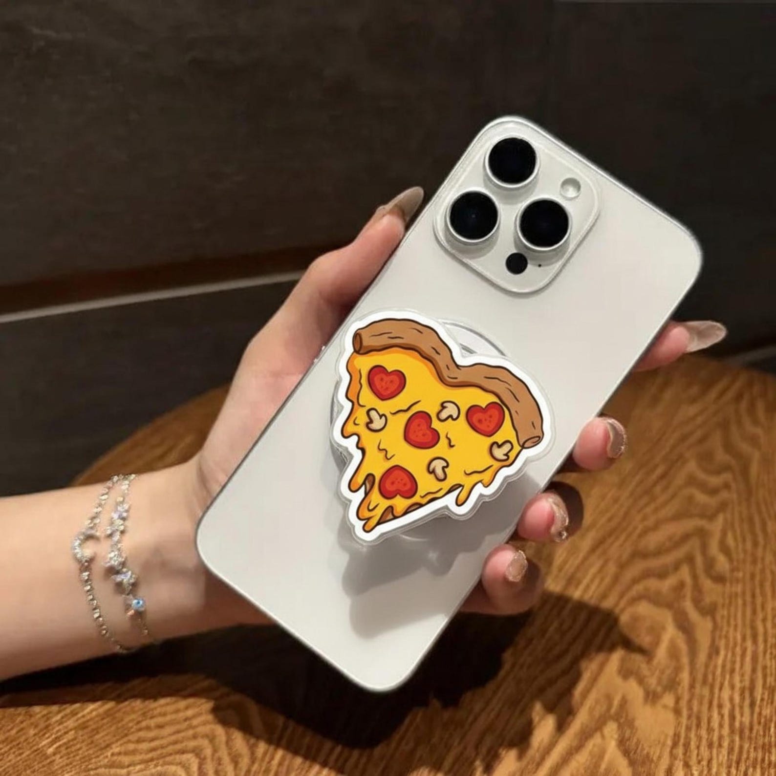 Pizza Slice Magnetic Popsocket: Cute Heart-shaped Pizza Phone Grip ...