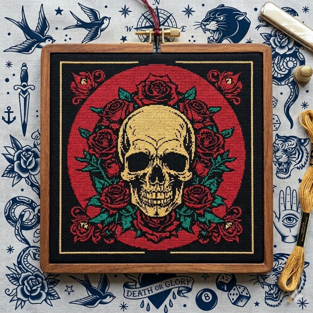 Dead Thread Rip The Dead Thread Cross Stitch Pattern | Horror Hipster Tattoo Art (PDF ...