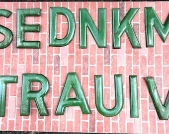 Vintage Porcelain Enamel Gas Station Letters