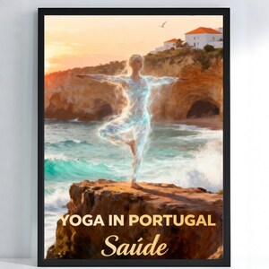 Yoga Wall Art Print: Serene Atlantic Coast Scene (Multiple Sizes)