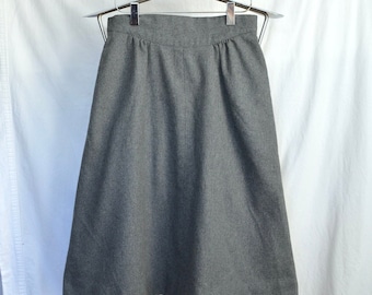 Womens Gray Skirt Size Small 25 Solid Gray Grey Lined Pockets Wool Blend Union Made In USA Vintage VTG