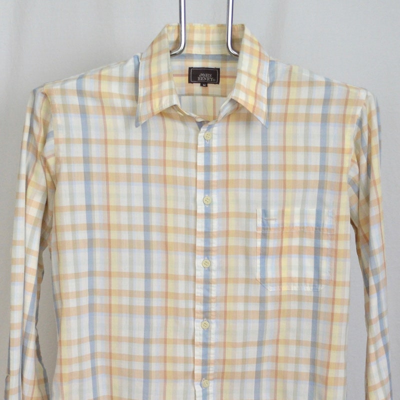 Vintage White Plaid Long Sleeve Inner Shirt