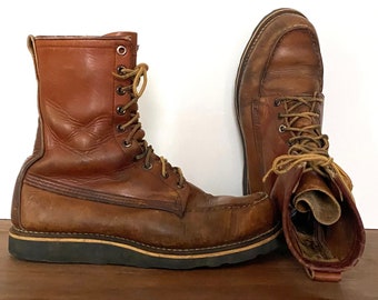 worn out red wing boots