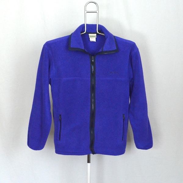 90s LL Bean Fleece Jacket Womens Size Small Unisex Purple 1990s L.L. Bean Full Zip Up Made In USA Cursive Script
