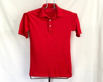 Vintage Solid Red Polo Shirt Mens Extra Small XS / Small Golf Golfing Unisex Womens Short Sleeve Soft XXS Petite Sportswear