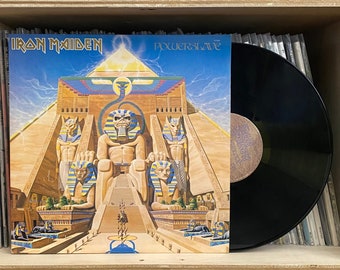 Iron Maiden Powerslave LP Vintage Heavy Metal Vinyl Album Record 80s Power Slave VTG