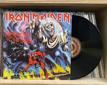 Iron Maiden The Number Of The Beast LP Vintage Heavy Metal Vinyl Album Record 80s Run To The Hills VTG