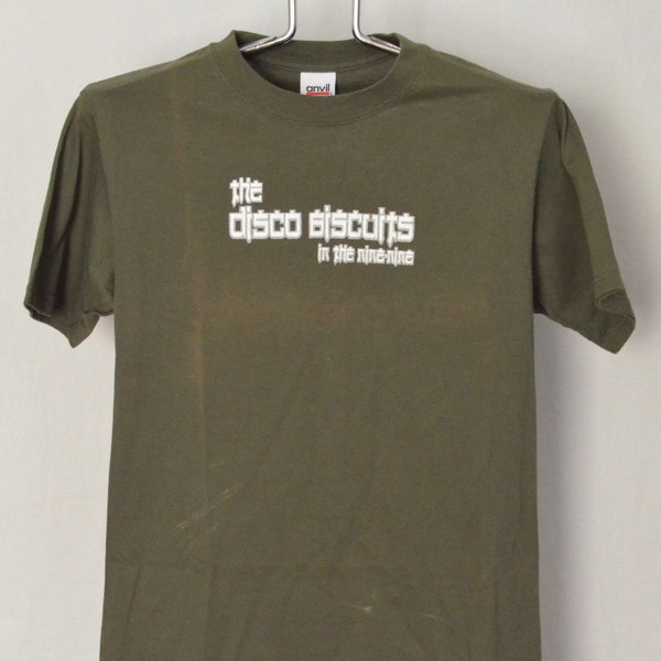 Vintage Disco Biscuits 1999 Tour T Shirt Mens Medium Unisex Womens Green Tee Rare 99 In The Nine Nine Camp Bisco