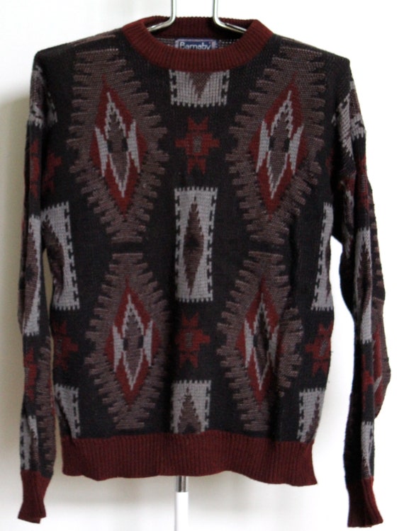 Geometric Acrylic Ski Sweater Mens Medium Unisex … - image 2