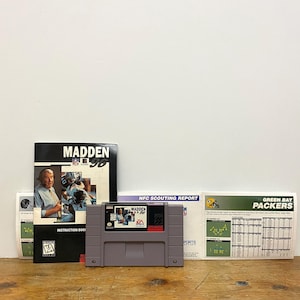 Madden 96 SNES Video Game Cartridge Booklet Original Authentic Super Nintendo Entertainment System Vintage VTG NFL Football