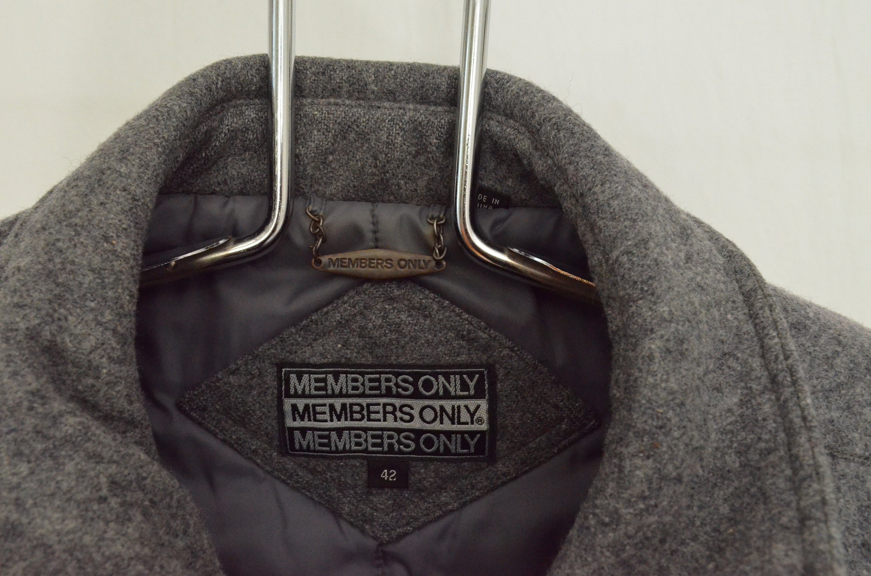 Gray Wool Members Only Bomber Jacket Mens 42 Large / Extra Large