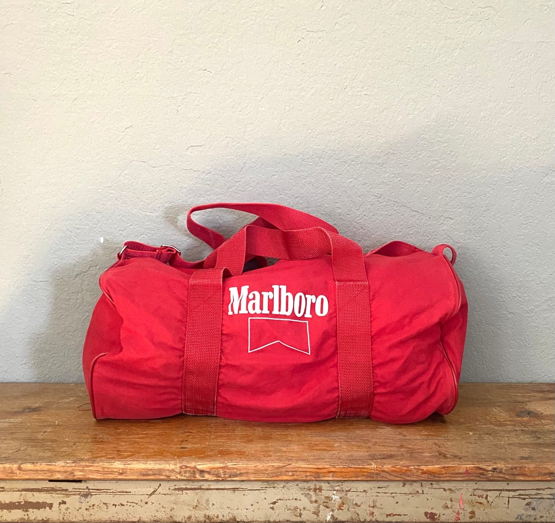 Vintage Marlboro Duffel Bag Tote Lightweight Camping Pack Duffle Carry