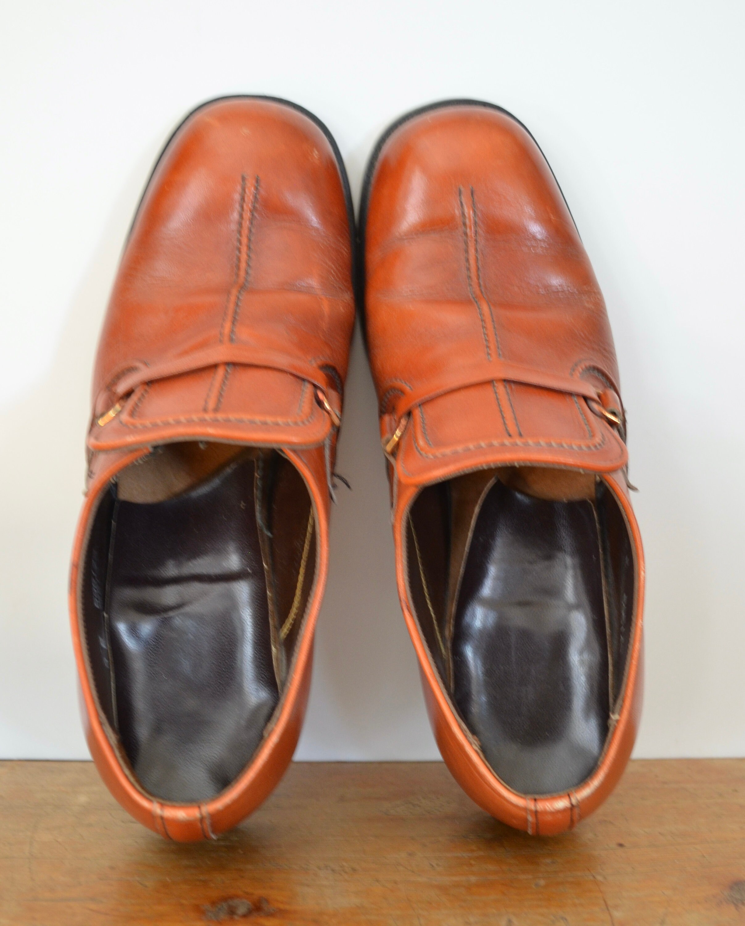 50s〜　Weyenberg Massagic Leather Shoes Vintage Weyenberg Golf Shoes Mens 11 Brown 50s Massagic