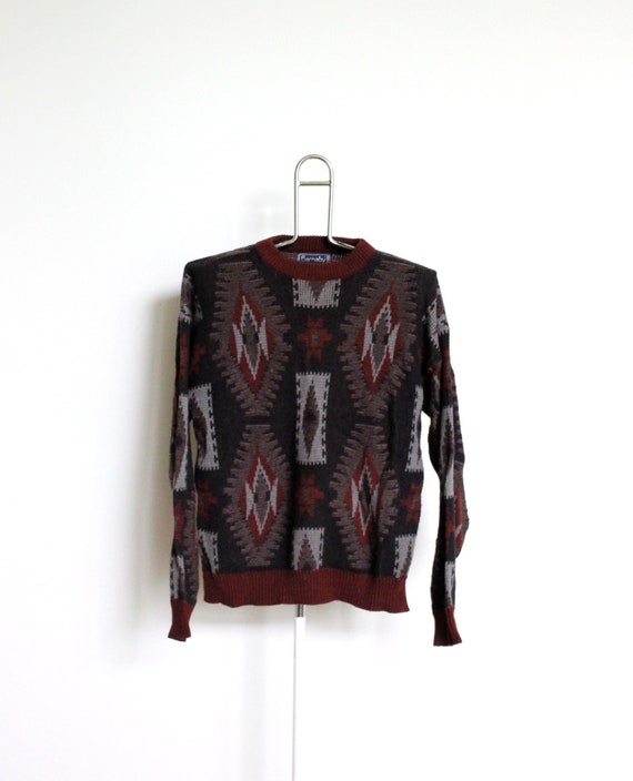 Geometric Acrylic Ski Sweater Mens Medium Unisex … - image 1