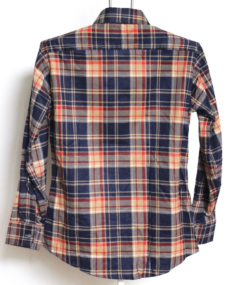 Vintage Big Yank Plaid Flannel Shirt Mens Medium Unisex Womens Multi Color Block Soft Blue 90s