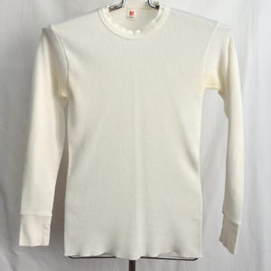 Vintage Hanes Long John-skjorta, liten, herrkostym, stickat, tillverkat i USA, Johns Jon Jons, våffelstickat, termounderkläder, underställ, VTG