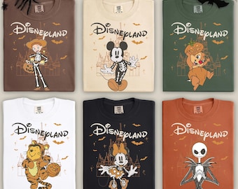 Retro Disneyland Halloween Comfort Colors Shirt, Mickey Minnie Halloween Tee, Spooky Disney Trip Shirt, Cute Disney Fall Graphic Tee