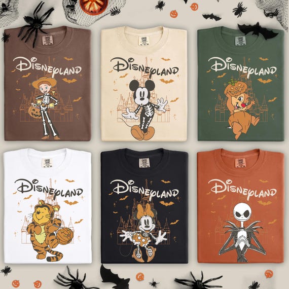 Retro Disneyland Halloween Comfort Colors Shirt, Mickey Minnie Halloween Tee, Spooky Disney Trip Shirt, Cute Disney Fall Graphic Tee
