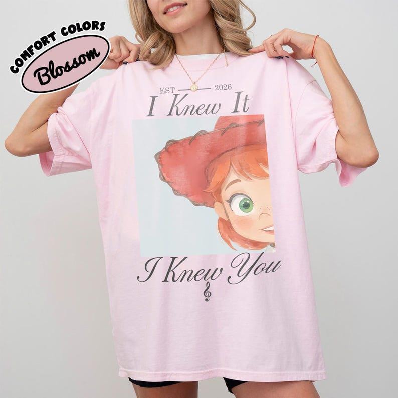 Comfort Colors® Retro Jessie Toy Story-tröja, Vintage I Knew It I Knew You-tröja, WDW Disneyland Toy Story-familjematchningtröja bild 5