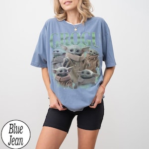 Camiseta retro de Grogu de Disney Star Wars de Comfort Colors, camiseta de Baby Yoda de Disney, camiseta gráfica retro de ciencia ficción, camiseta de regalo de Mandalorian, camiseta linda para fans imagen 6