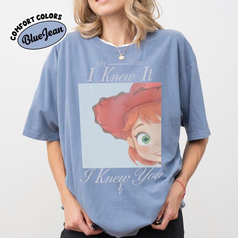 Comfort Colors® Retro Jessie Toy Story-tröja, Vintage I Knew It I Knew You-tröja, WDW Disneyland Toy Story-familjematchningtröja bild 7