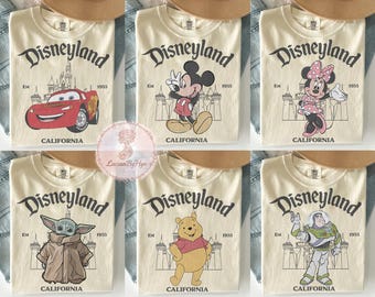 Disneyland All Character Shirt, Vintage Disneyland 1955 California Tee, Disney Family Vacation Shirt, Disney Trip Outfit