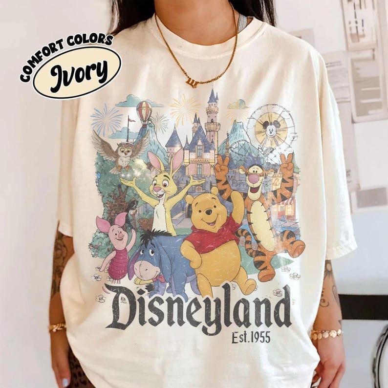 Retro Comfort Colors Winnie The Pooh Disneyland California Shirt, Pooh and Co Est 1926 Tee, Disneyland Family Vacation Shirt image 1