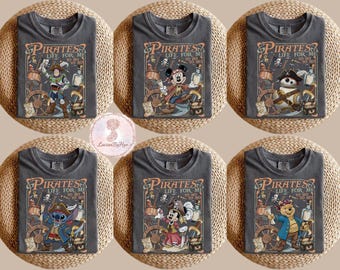 Camisetas vintage de piratas, camiseta de Disney "Yo Ho Yo Ho A Pirate's Life For Me", camiseta de Disney "Piratas del Caribe", atuendo de crucero de Disney