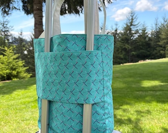 PDX Carpet Travel Tote Carry On Trolley Sleeve Portland International Airport Bag Teal Luggage Zipper Pockets PNW Souvenir